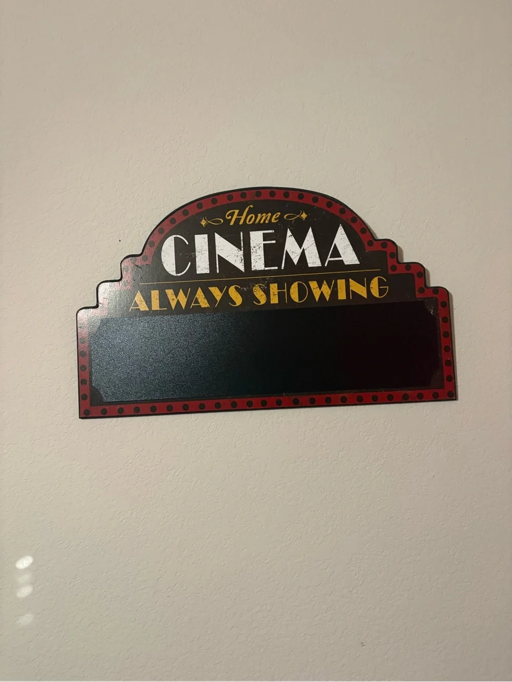 Home Cinema Always Showing Wall Sign - Red and Black
